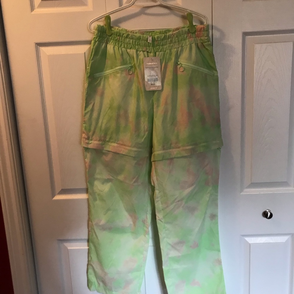 Light weight pants with zippers to turn into shorts.